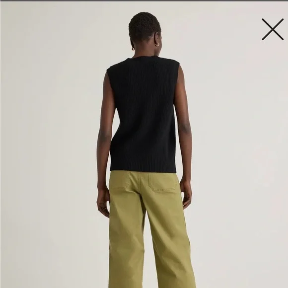 Quince Mongolian Cashmere Black Button-Up Knit Vest BNWOT size Medium - Picture 2 of 5